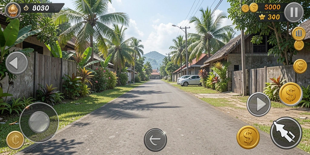 Screenshot pertama menunjukkan karakter utama dalam petualangan.