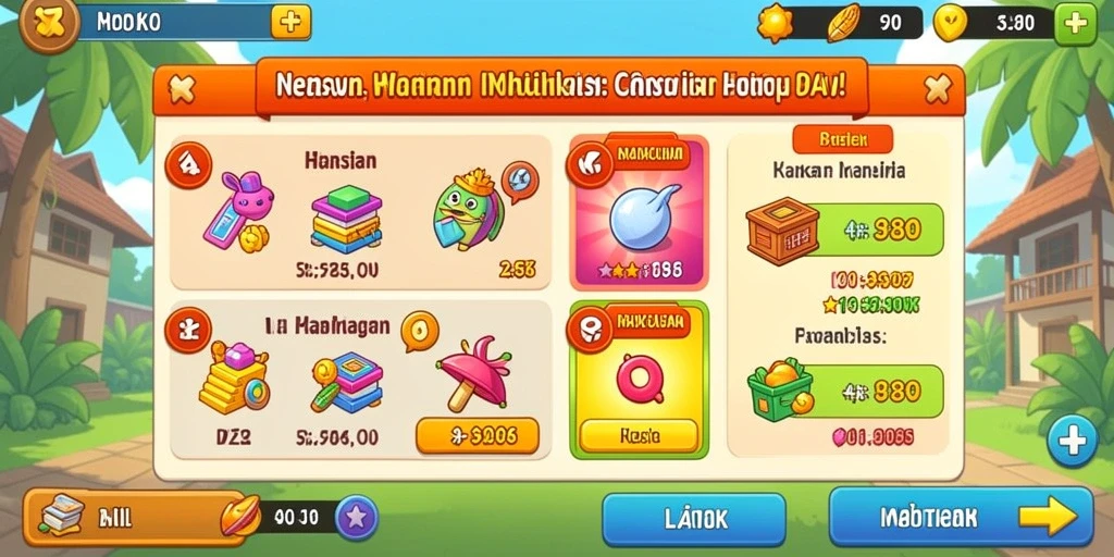 Screenshot menampilkan antarmuka permainan yang menarik.