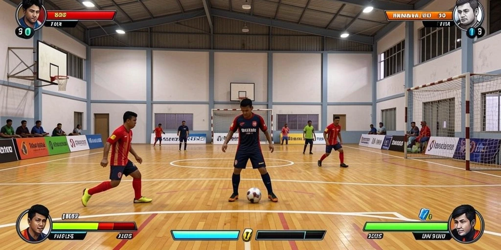 Screenshot menunjukkan aksi seru dalam pertandingan.