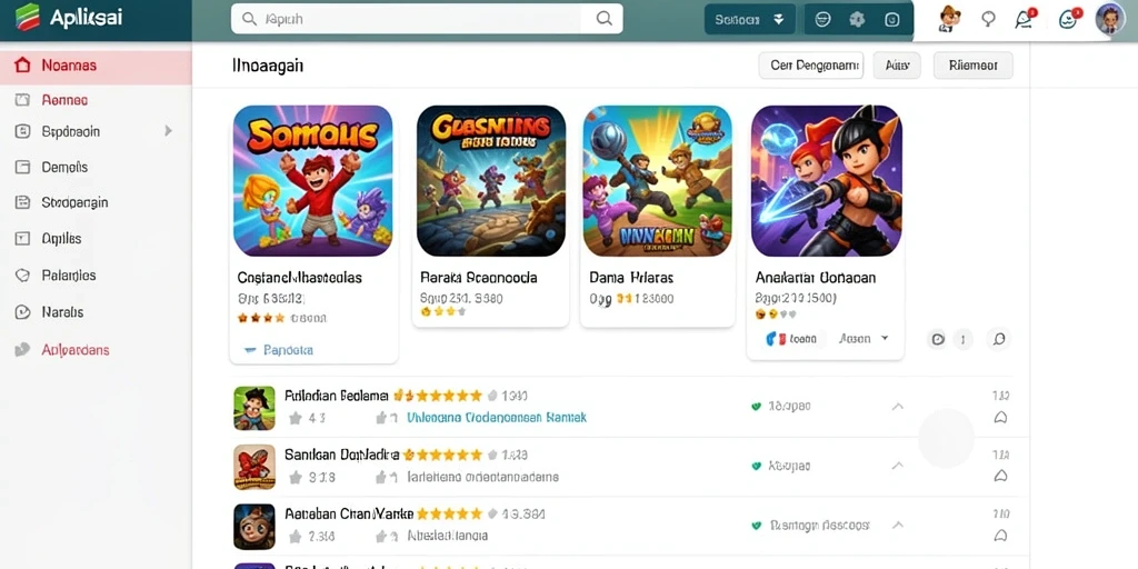 Tampilan utama permainan dengan berbagai pilihan slot.